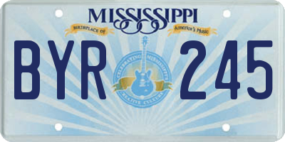 MS license plate BYR245