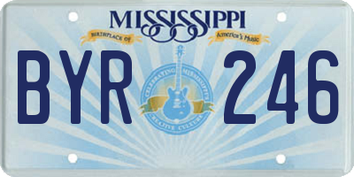 MS license plate BYR246