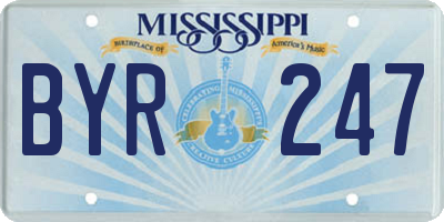 MS license plate BYR247