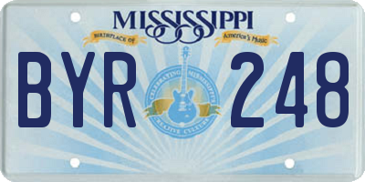 MS license plate BYR248