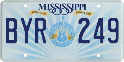 MS license plate BYR249