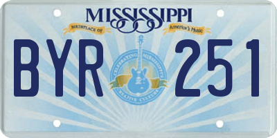 MS license plate BYR251