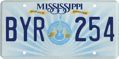 MS license plate BYR254