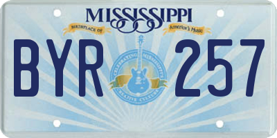 MS license plate BYR257