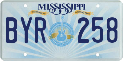 MS license plate BYR258