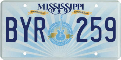 MS license plate BYR259