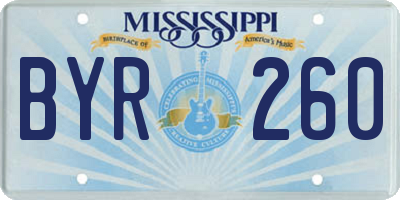 MS license plate BYR260