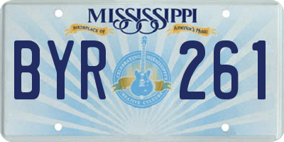 MS license plate BYR261