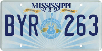 MS license plate BYR263
