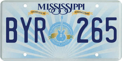 MS license plate BYR265
