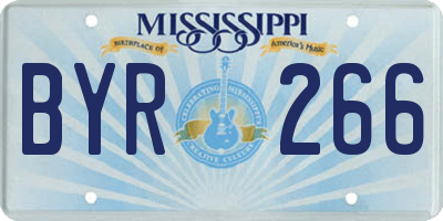 MS license plate BYR266