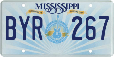 MS license plate BYR267