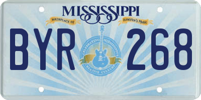 MS license plate BYR268