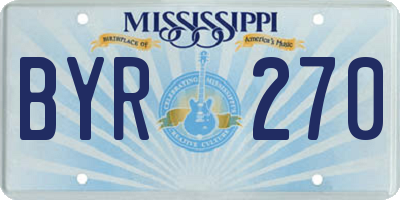 MS license plate BYR270
