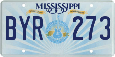 MS license plate BYR273