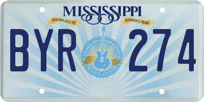 MS license plate BYR274