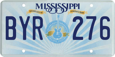 MS license plate BYR276