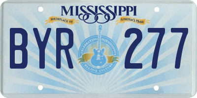 MS license plate BYR277