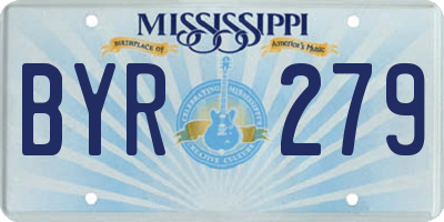 MS license plate BYR279