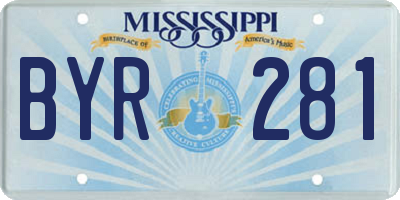 MS license plate BYR281