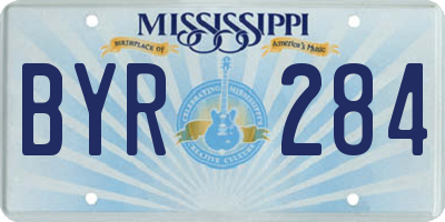 MS license plate BYR284