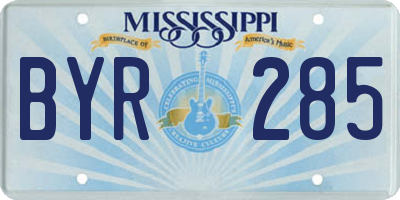 MS license plate BYR285