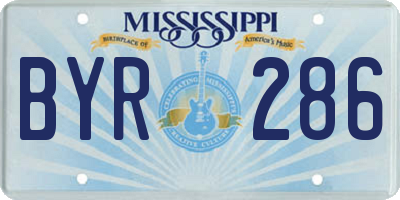 MS license plate BYR286