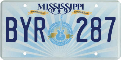 MS license plate BYR287