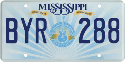 MS license plate BYR288