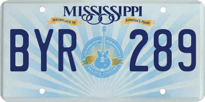 MS license plate BYR289