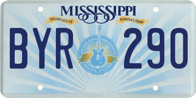 MS license plate BYR290