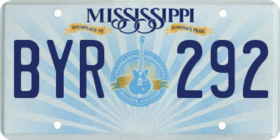 MS license plate BYR292