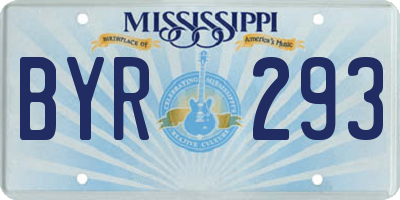 MS license plate BYR293