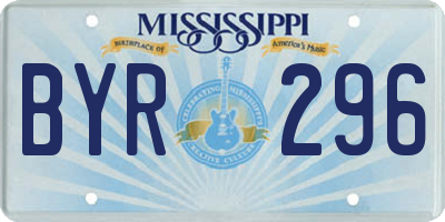 MS license plate BYR296