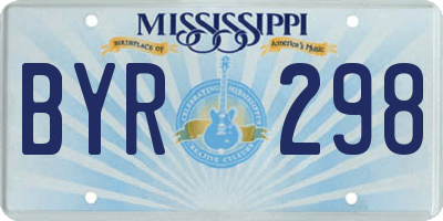 MS license plate BYR298