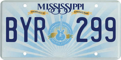 MS license plate BYR299