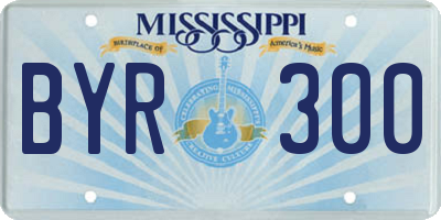 MS license plate BYR300