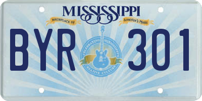 MS license plate BYR301