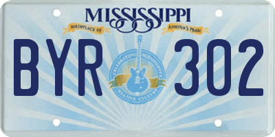 MS license plate BYR302
