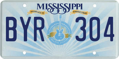MS license plate BYR304