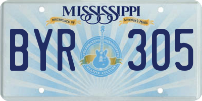MS license plate BYR305