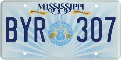 MS license plate BYR307