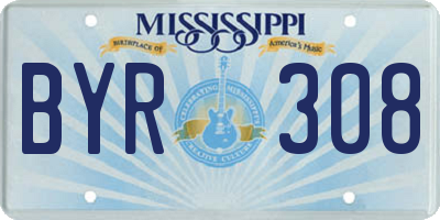 MS license plate BYR308