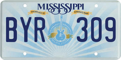 MS license plate BYR309