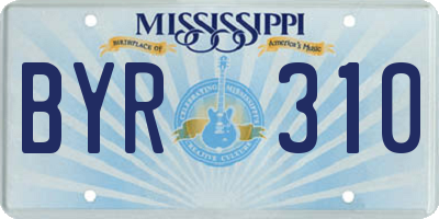 MS license plate BYR310