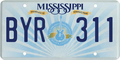 MS license plate BYR311