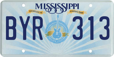 MS license plate BYR313