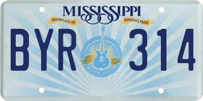 MS license plate BYR314