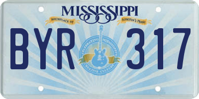 MS license plate BYR317