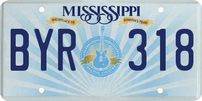 MS license plate BYR318